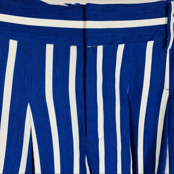 Alice + Olivia Blue Oasis Stripe Shorts NWT Sz 2 - Picture 5 of 6